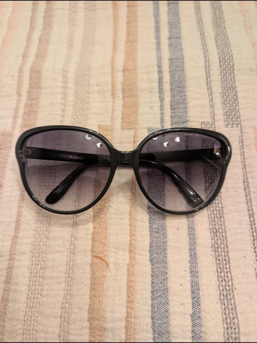 Marc By Marc Jacobs Black Oversized Butterfly Sunglasses with Smoke Lenses